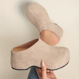 Women’s Leather Arch-Support Platform Clog Shoes
