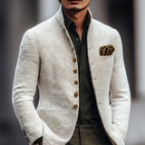 Blazer-cardigan décontracté en maille de laine pour homme