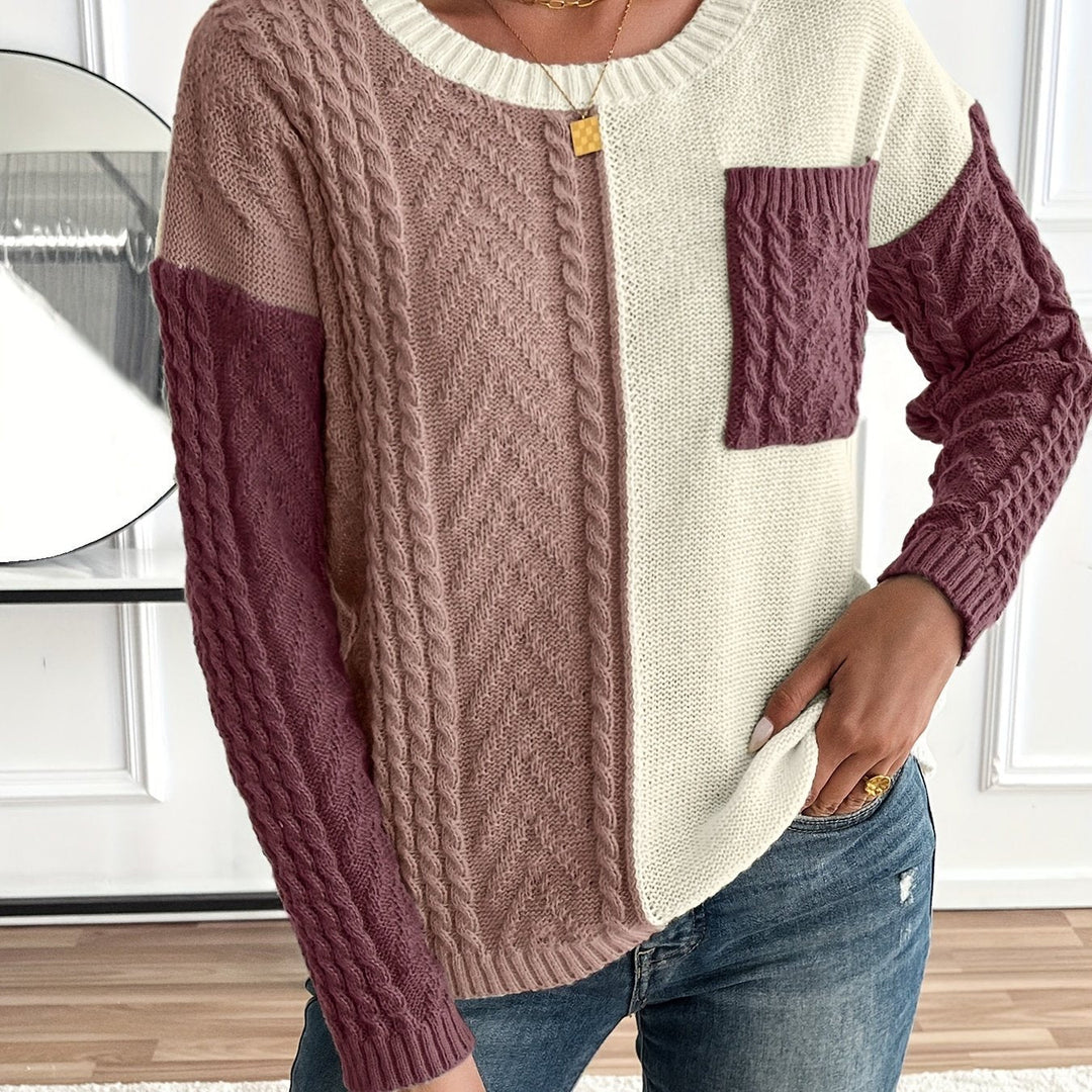 Dámský pletený svetr s dlouhými rukávy
