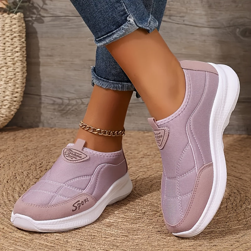 Women's Leather Slip On Sneakers Sport Walking Shoes