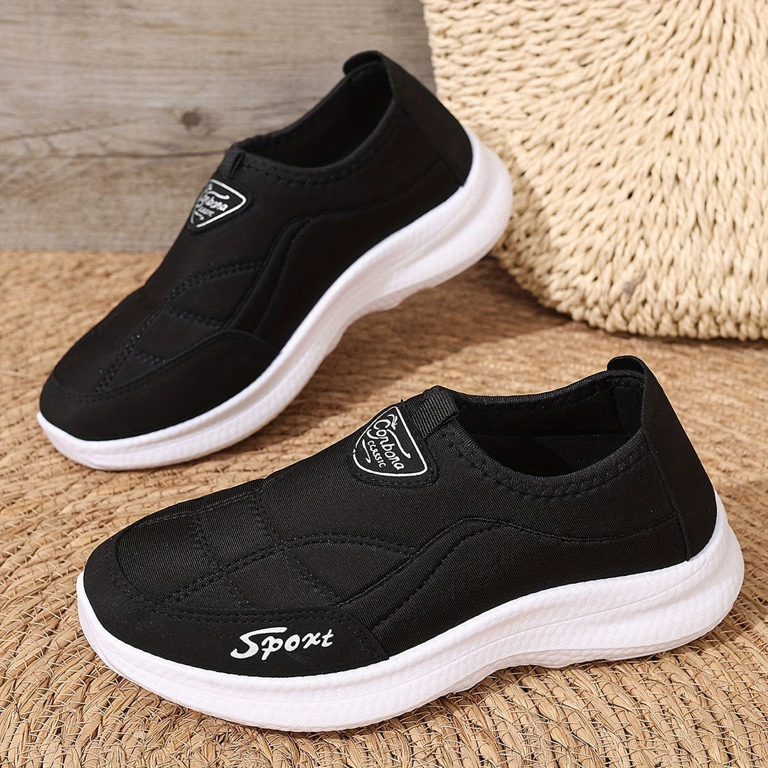 Women's Leather Slip On Sneakers Sport Walking Shoes