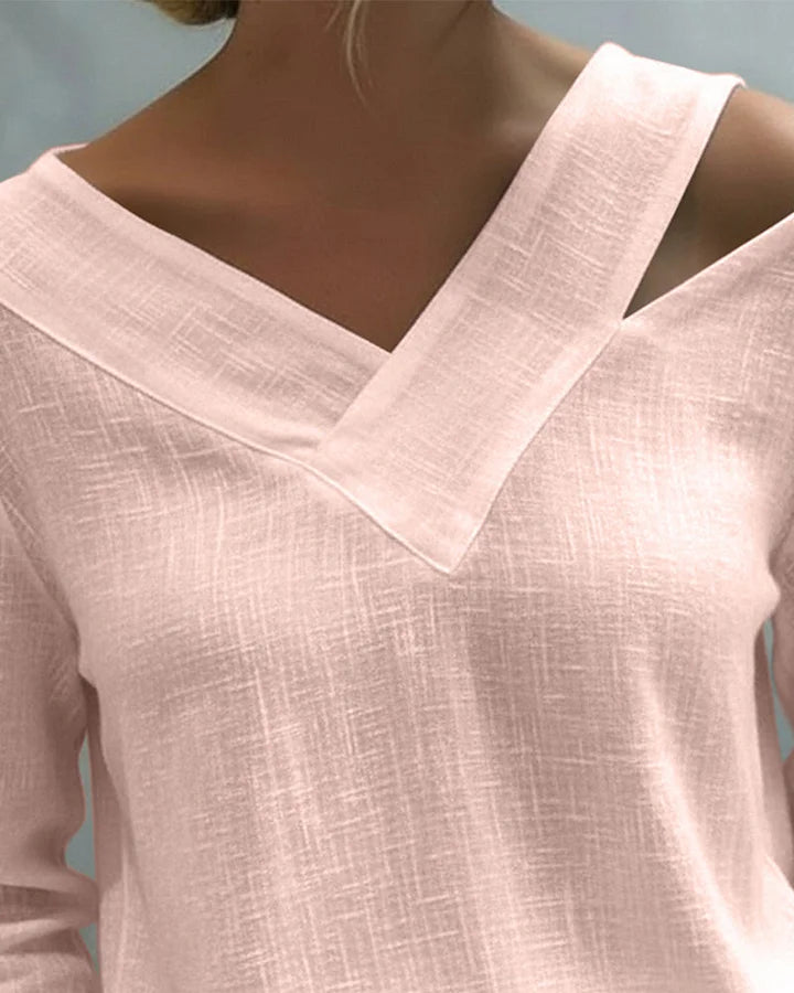 Women's Knit Off-Shoulder Long Sleeve Blouse