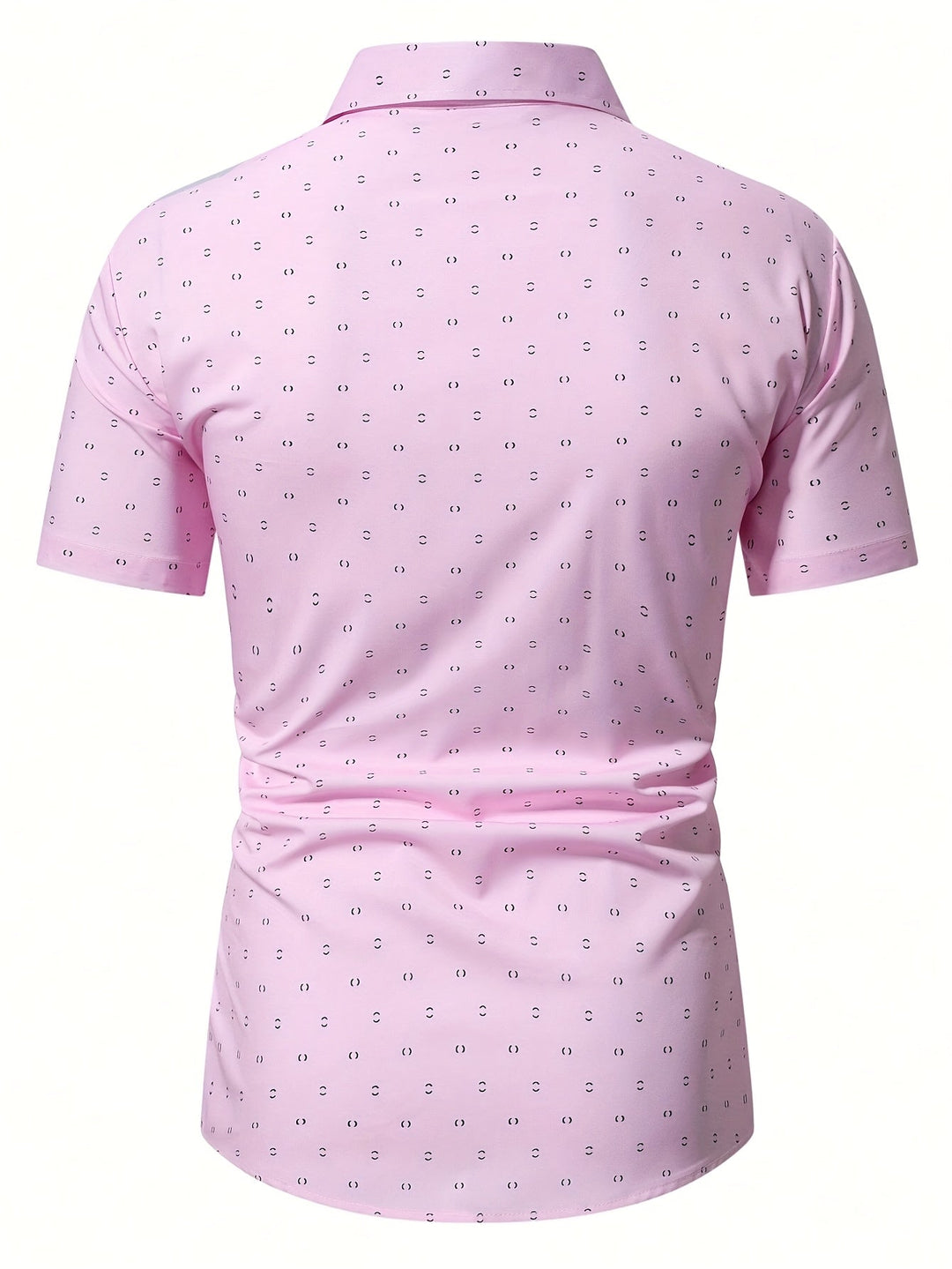Men's Printed Linen Short-Sleeve Button-Down Shirt