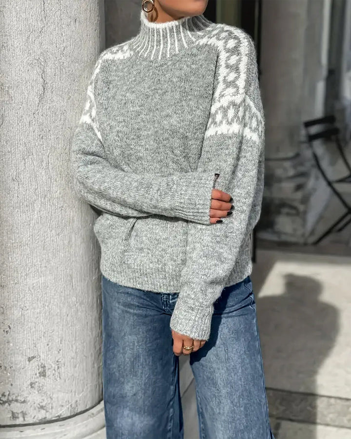 Womens Knit Sweater Wool High Neck Jumper