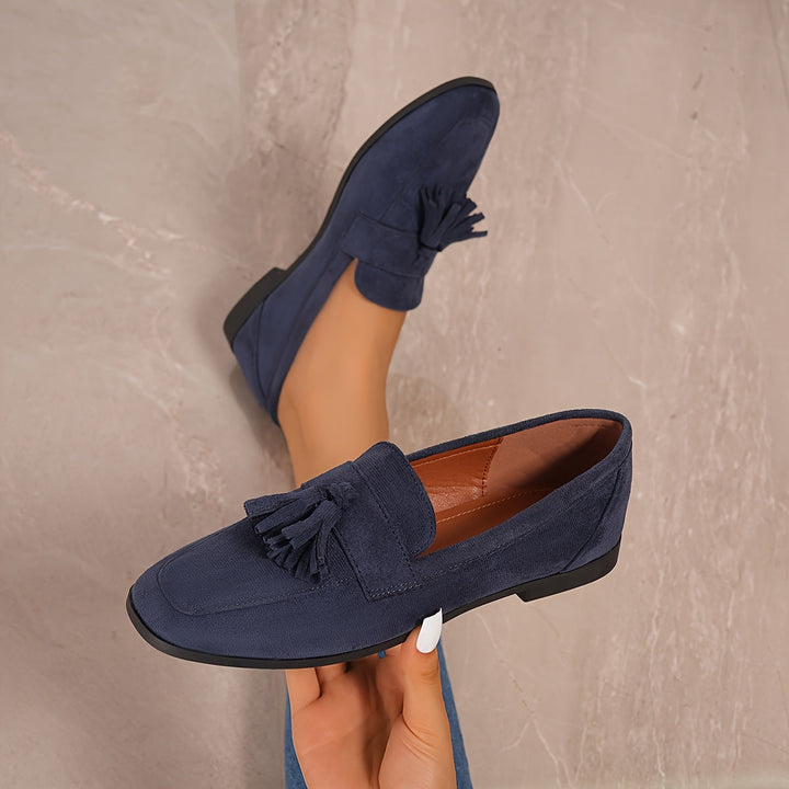 Women's Suede Tassel Loafers Slip On Shoes