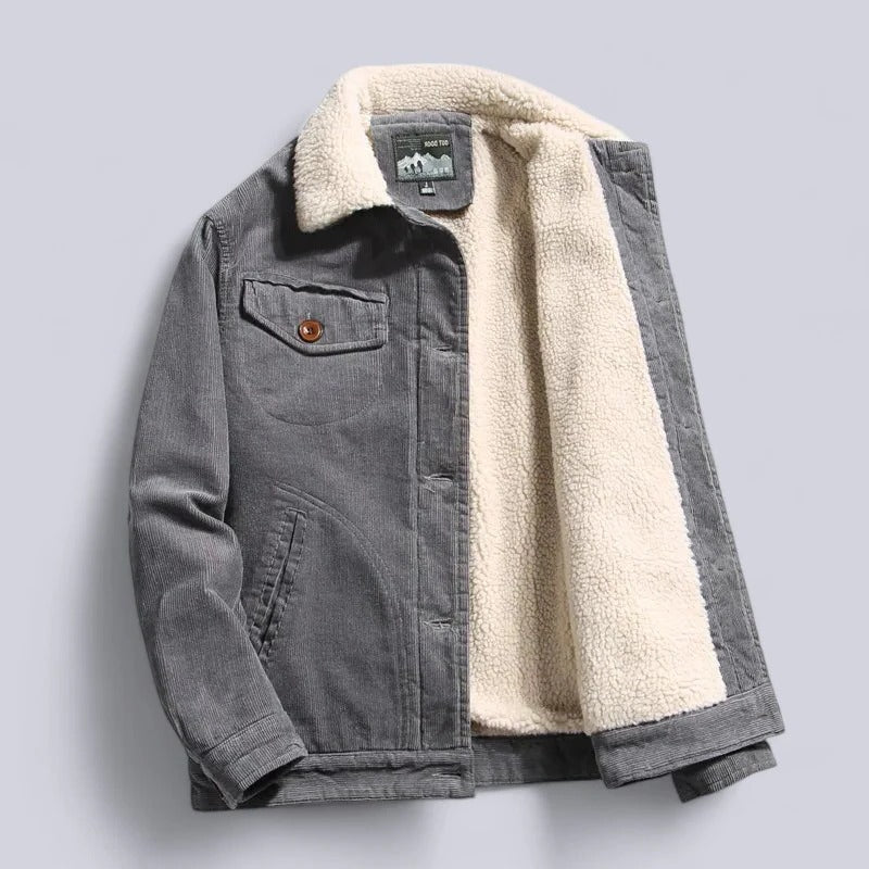 Men's Sherpa Lined Corduroy Trucker Jacket Warm Outerwear