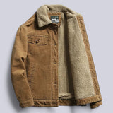 Men's Sherpa Lined Corduroy Trucker Jacket Warm Outerwear