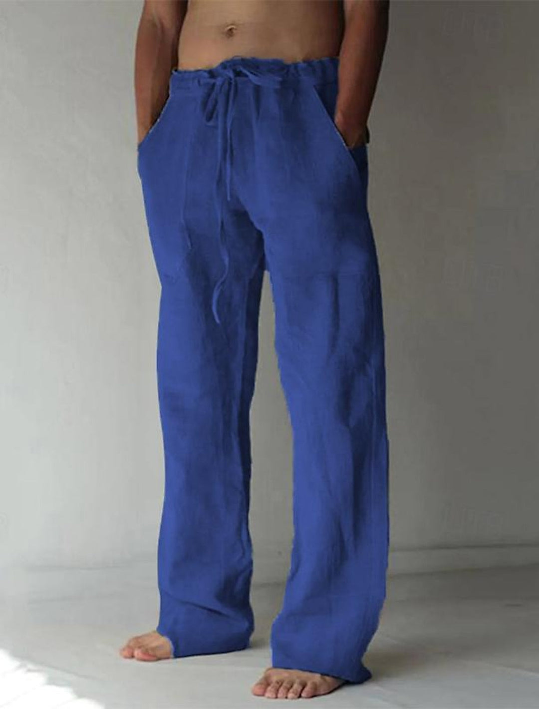 Men's Loose-Fit Wide-Leg Linen Trousers