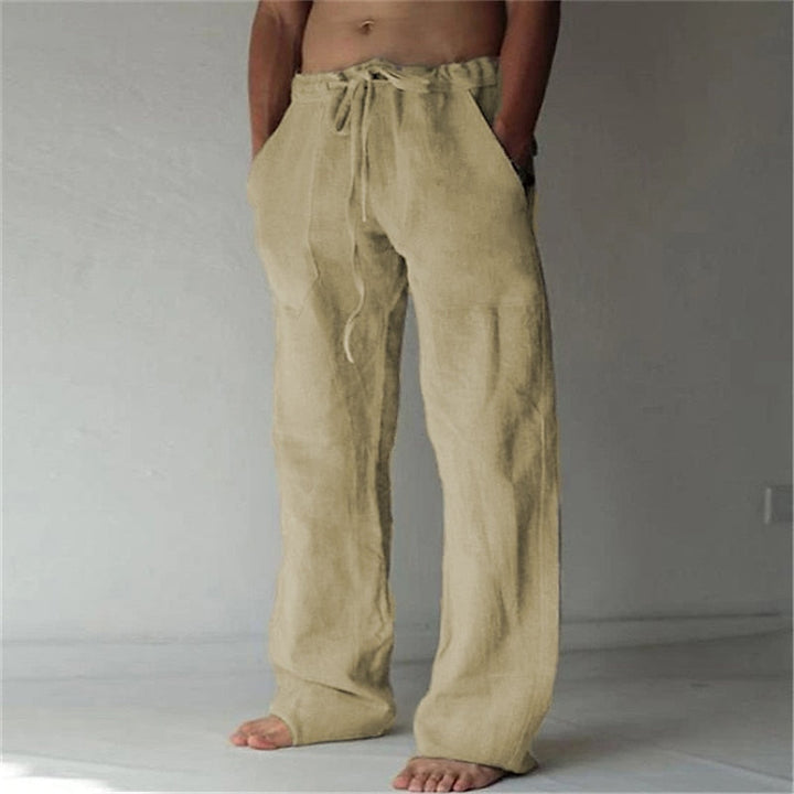 Men's Loose-Fit Wide-Leg Linen Trousers