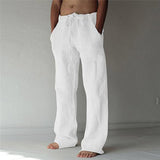 Men's Loose-Fit Wide-Leg Linen Trousers
