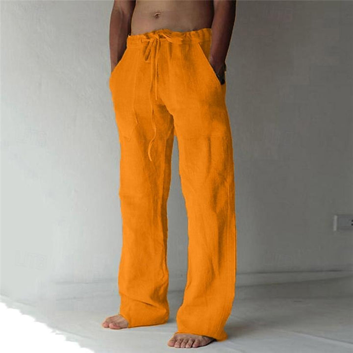 Men's Loose-Fit Wide-Leg Linen Trousers
