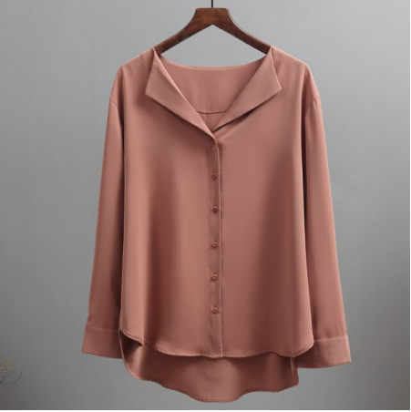Women's Silk Blouse Long Sleeve Smart Office Shirt