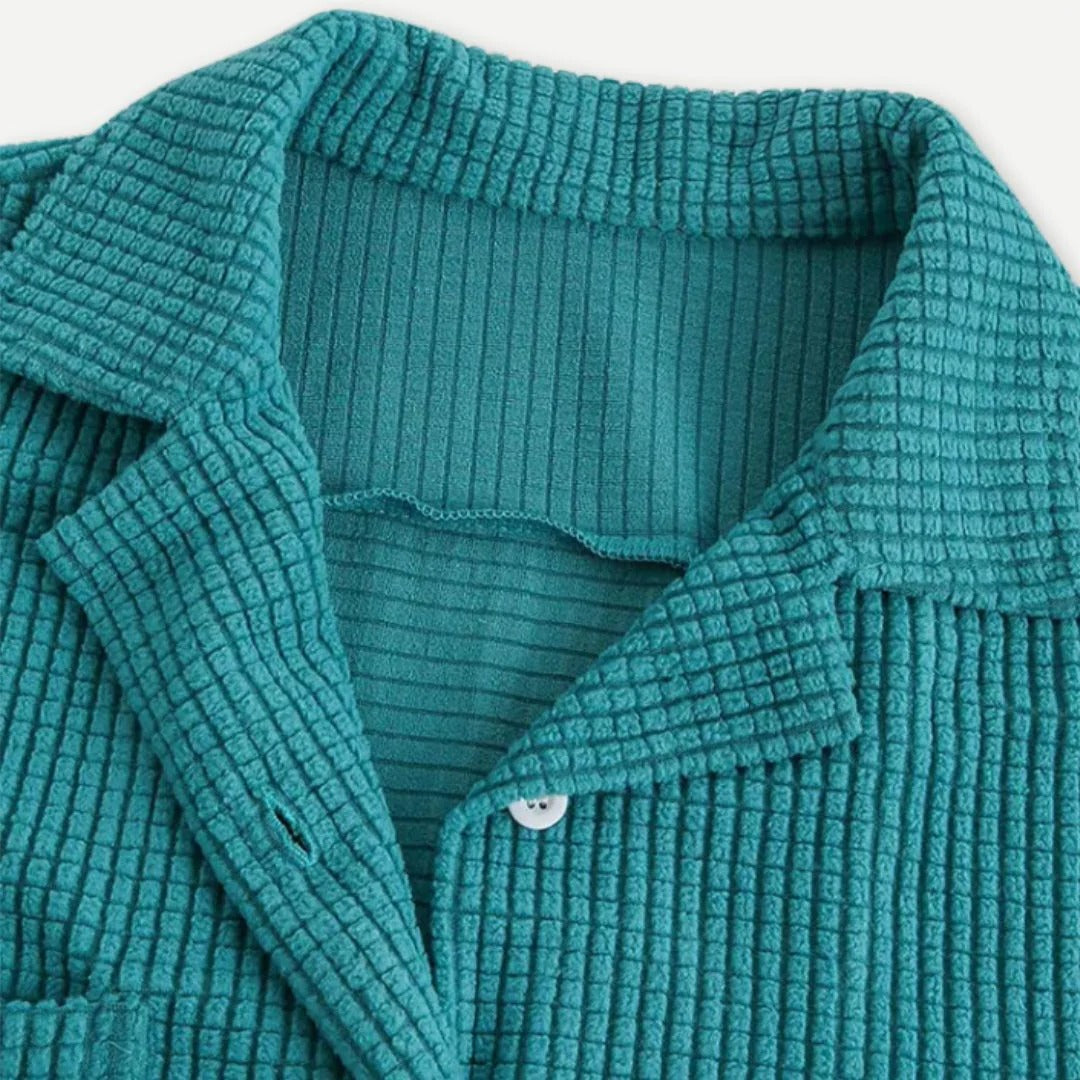 Men's Knit Short Sleeve Shirt Button Down Casual Camp Collar