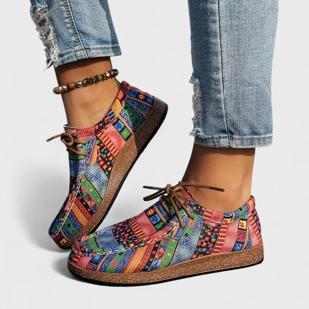 Women's Canvas Bohemian Walking Shoes Lightweight Slip On Sneakers