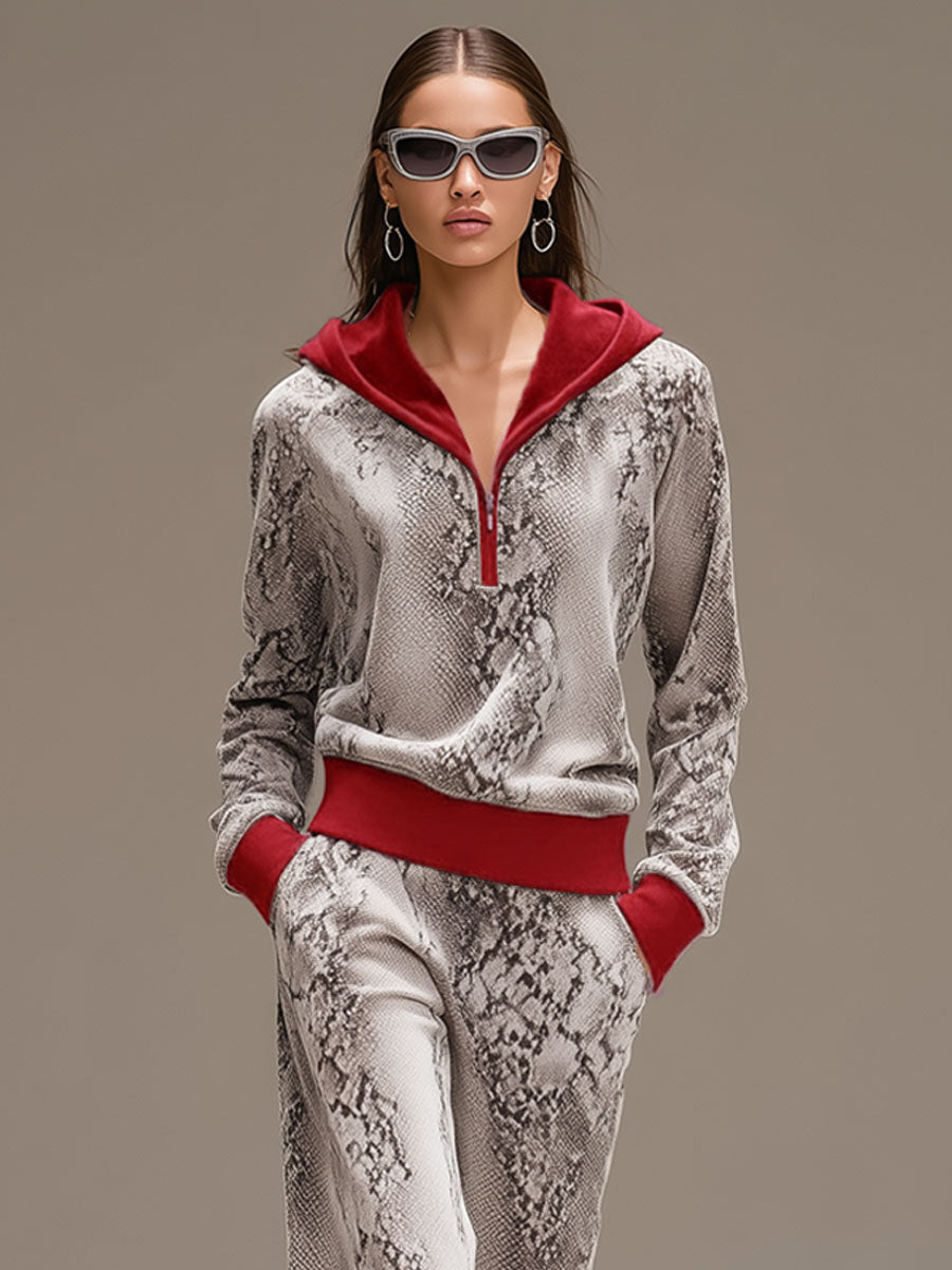 Women’s Velvet Hooded Jogger Set