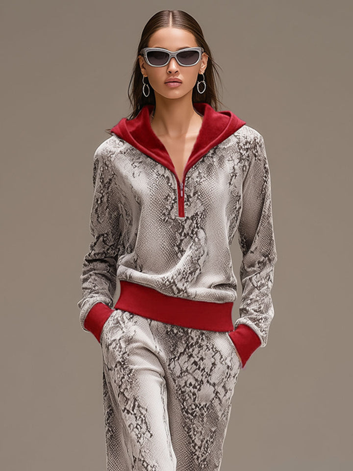 Women’s Velvet Hooded Jogger Set