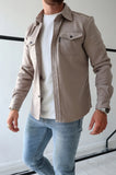 Men's Wool Blend Overshirt Heavyweight Flannel Jacket