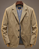 Men's Denim and Wool-Mix Blazer Jacket