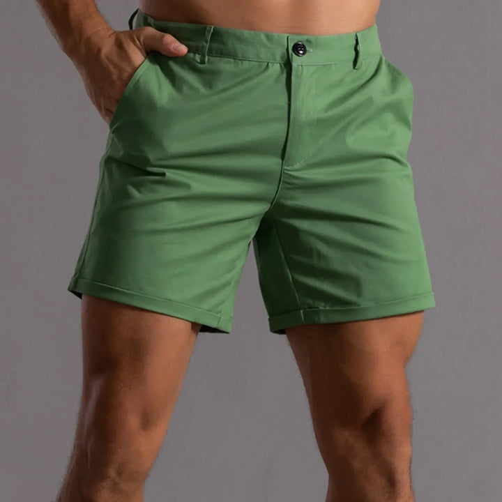 Men's Linen Chino Shorts Slim Fit Golf Casual