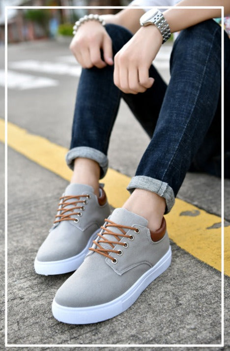 Men's Canvas Low-Top Lace-Up Sneakers