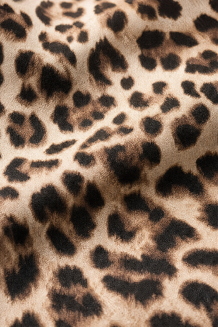 Dámské šifonové maxi šaty s leopardím vzorem