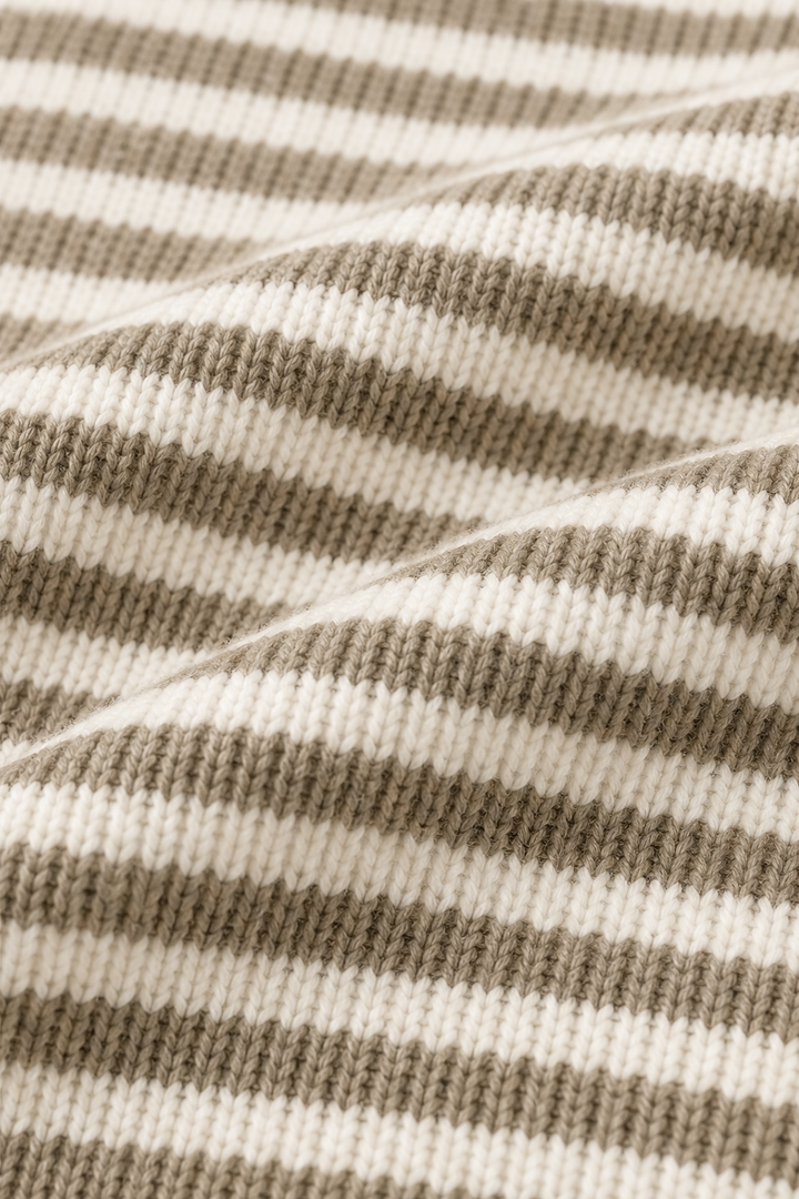 Women's Knit Striped Collared Cardigan Sweater Jacket