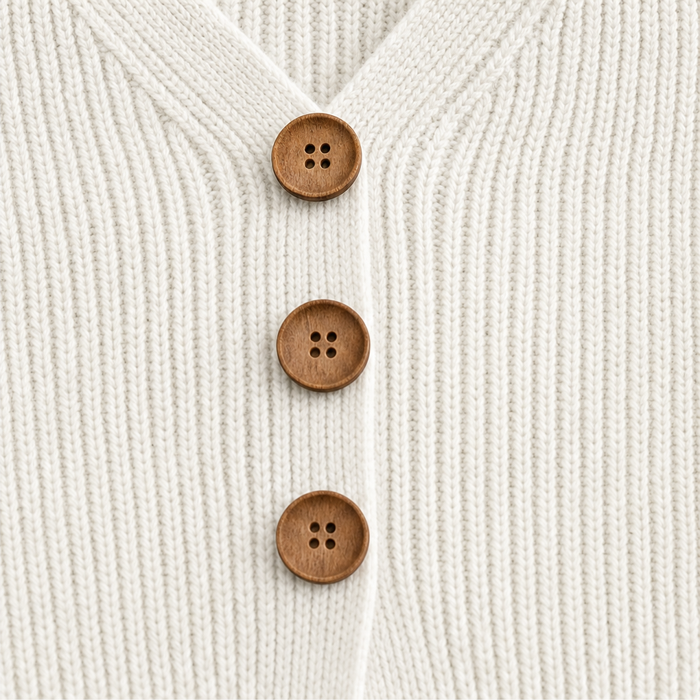 Pull à col V pour femme en maille côtelée