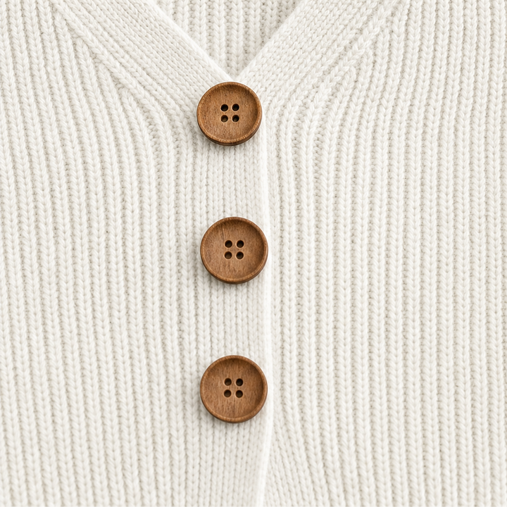 Pull à col V pour femme en maille côtelée