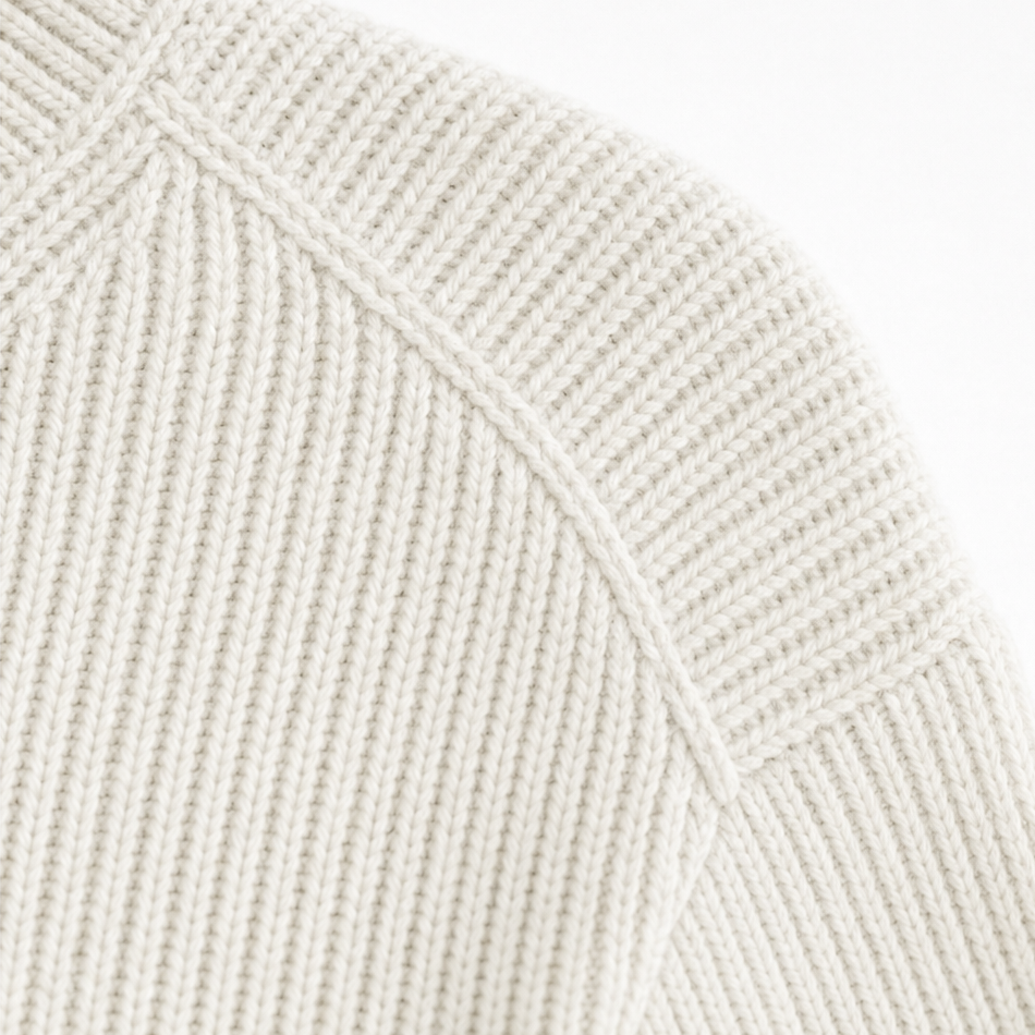 Pull à col V pour femme en maille côtelée