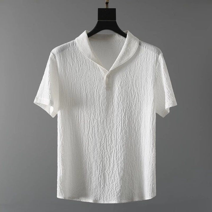 Men's Linen Blend Short Sleeve Button Up And Pants Two Piece Set