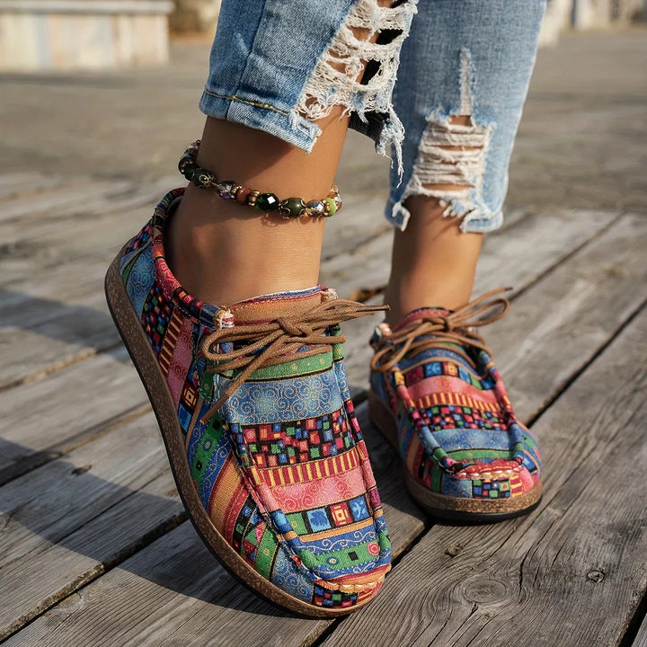 Women Canvas Boat Loafers Casual Slip On Walking Sneakers