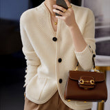 Cardigan en maille pour femme, veste boutonnée