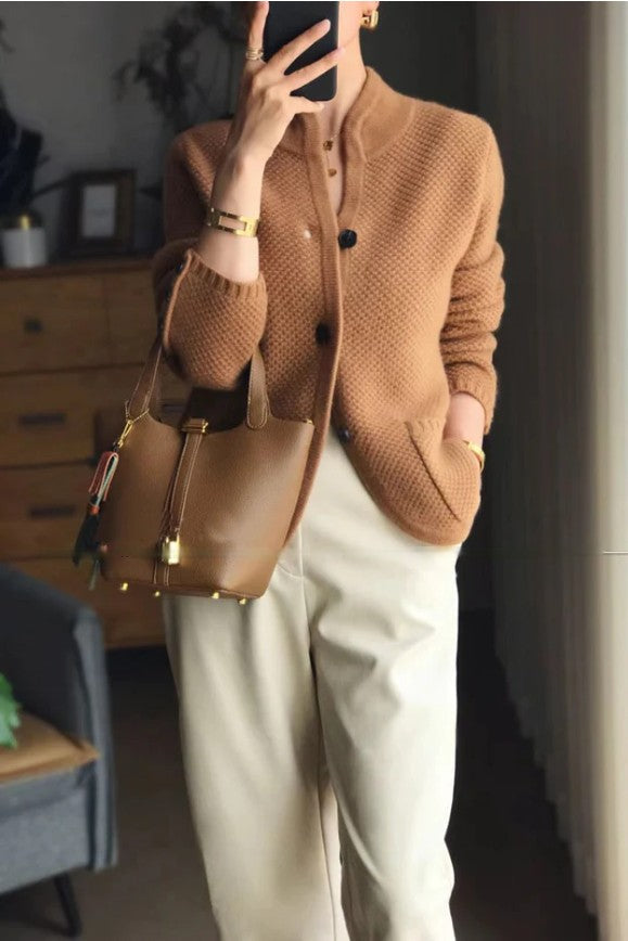 Cardigan en maille pour femme, veste boutonnée