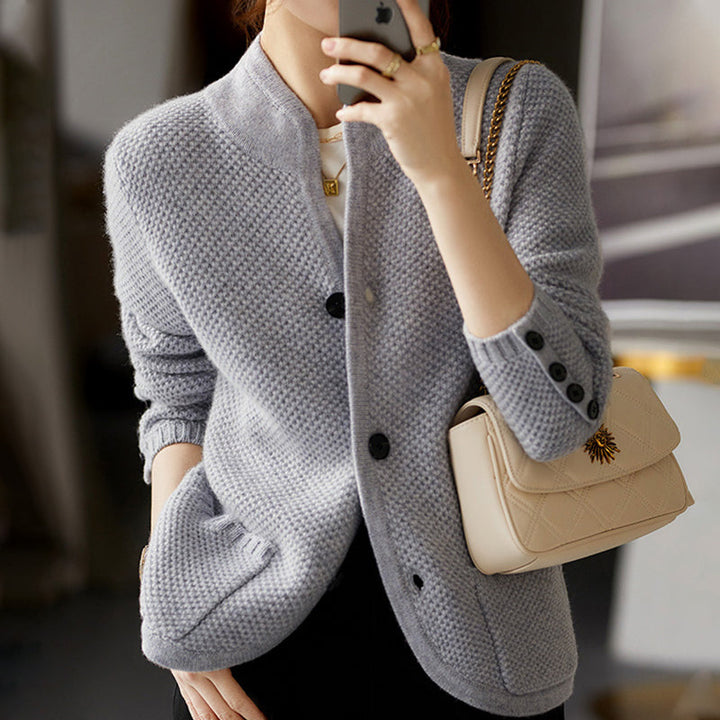 Cardigan en maille pour femme, veste boutonnée