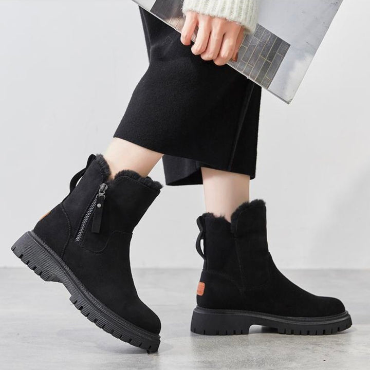 Women's Suede Leather Shearling Fleece Lined Ankle Boots