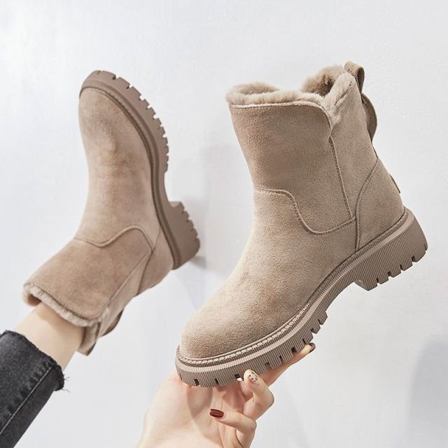Women's Suede Leather Shearling Fleece Lined Ankle Boots