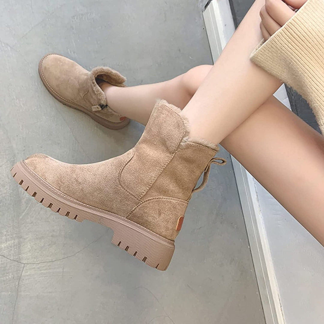 Women's Suede Leather Shearling Fleece Lined Ankle Boots