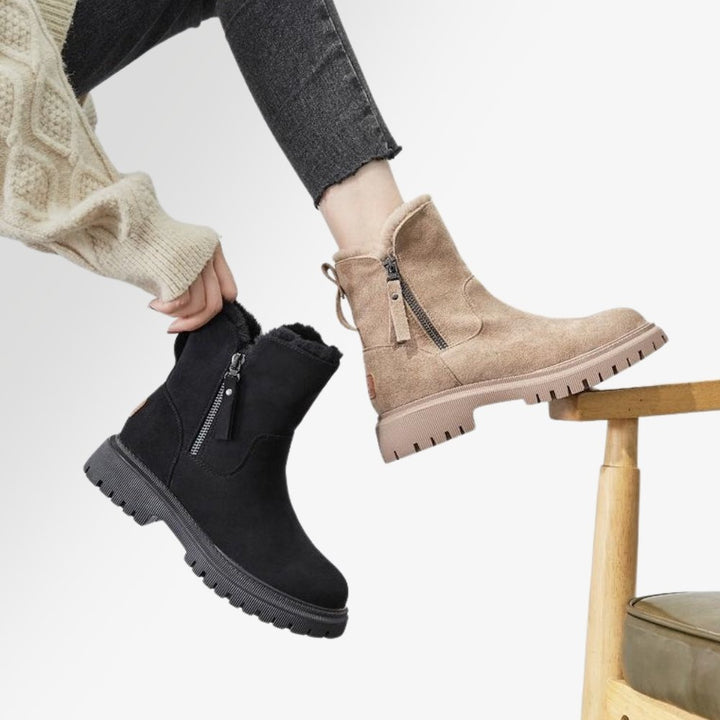 Women's Suede Leather Shearling Fleece Lined Ankle Boots