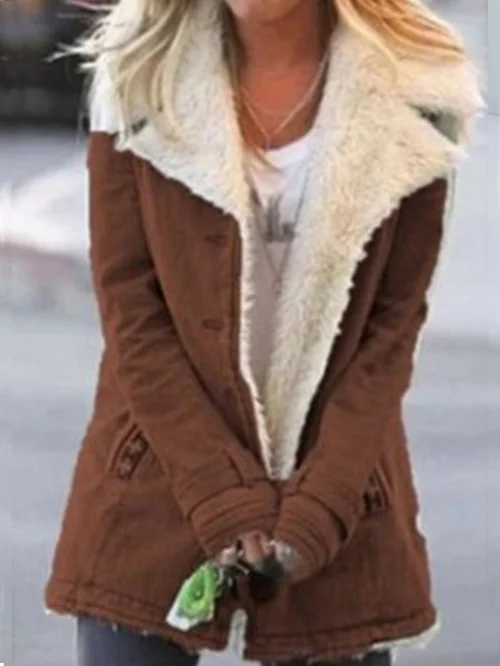 Γυναικείο παλτό με επένδυση από φλις και shearling, μπουφάν, εξωτερικό ρούχο, παρκά.
