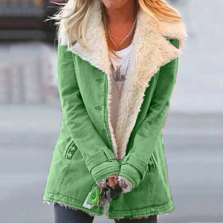 Γυναικείο παλτό με επένδυση από φλις και shearling, μπουφάν, εξωτερικό ρούχο, παρκά.