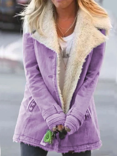 Γυναικείο παλτό με επένδυση από φλις και shearling, μπουφάν, εξωτερικό ρούχο, παρκά.