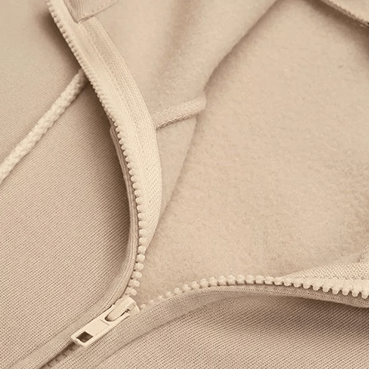 Women’s Oversized Fleece Hooded Zip-Up Jacket