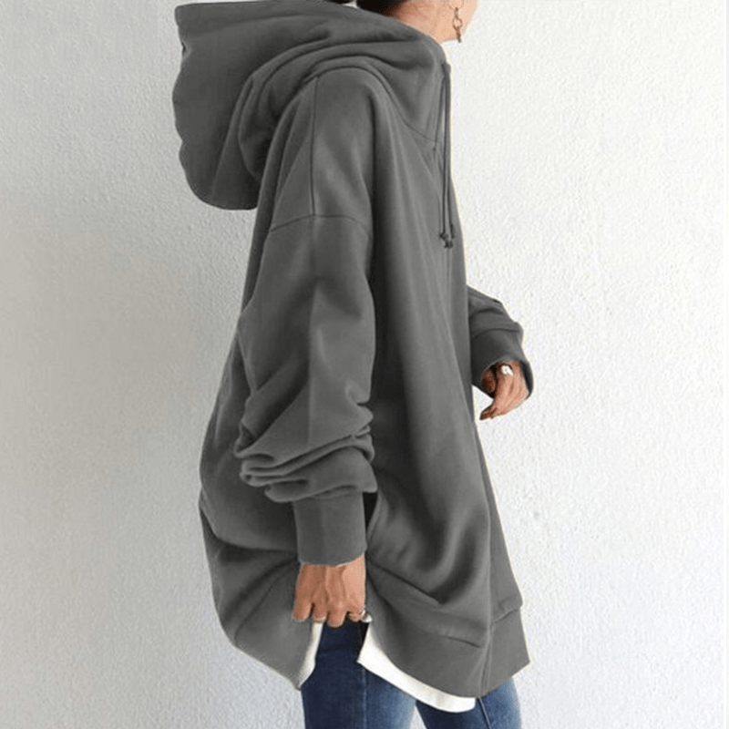 Women’s Oversized Fleece Hooded Zip-Up Jacket