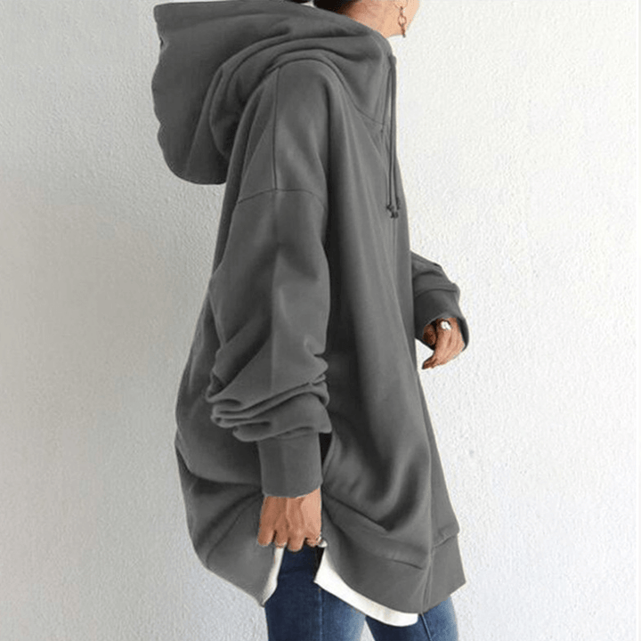 Women’s Oversized Fleece Hooded Zip-Up Jacket