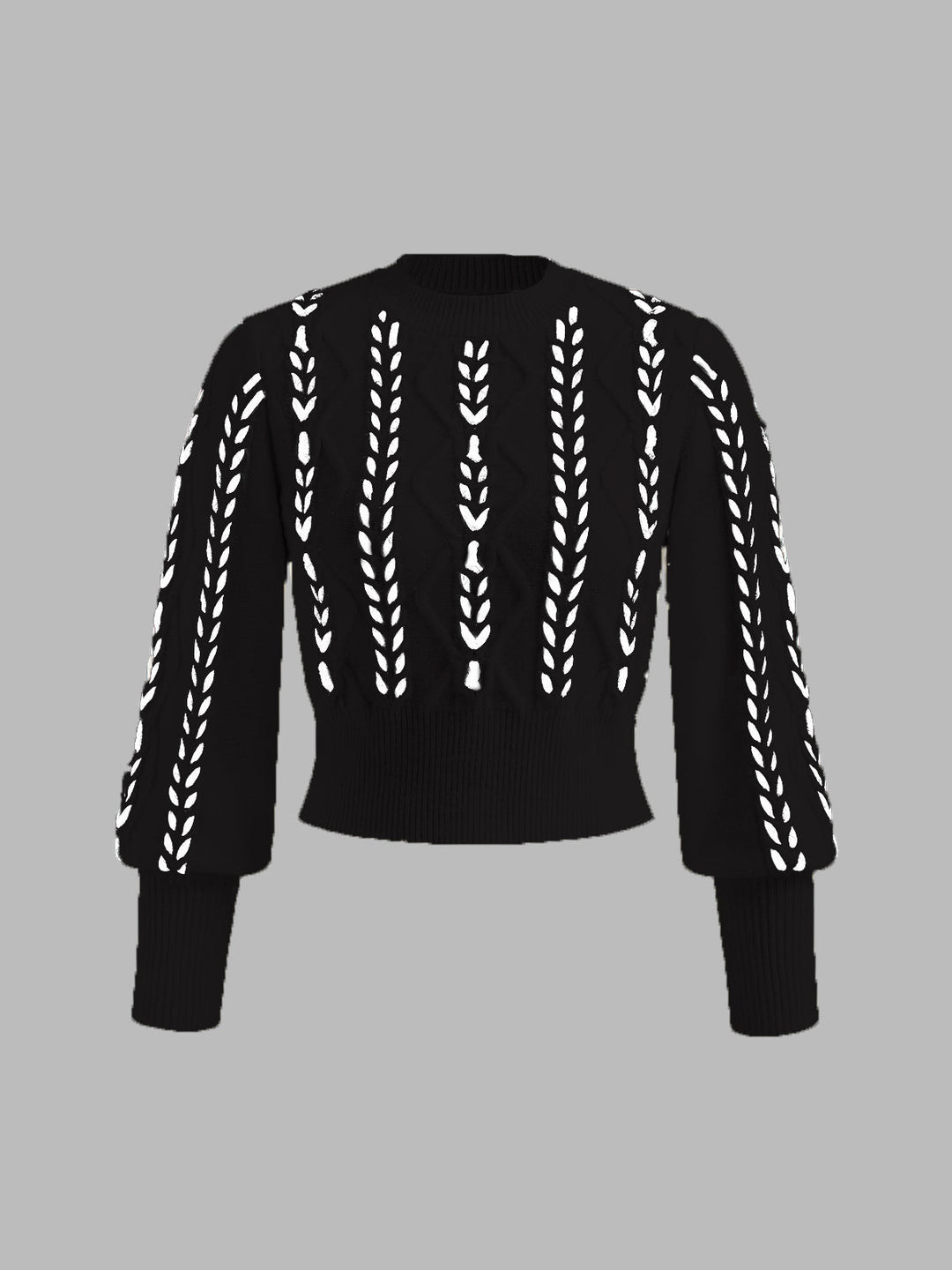 Women's Wool Knit Sweater Long Sleeve Crewneck Pullover Top