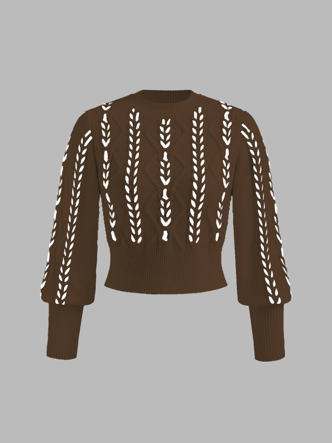 Women's Wool Knit Sweater Long Sleeve Crewneck Pullover Top