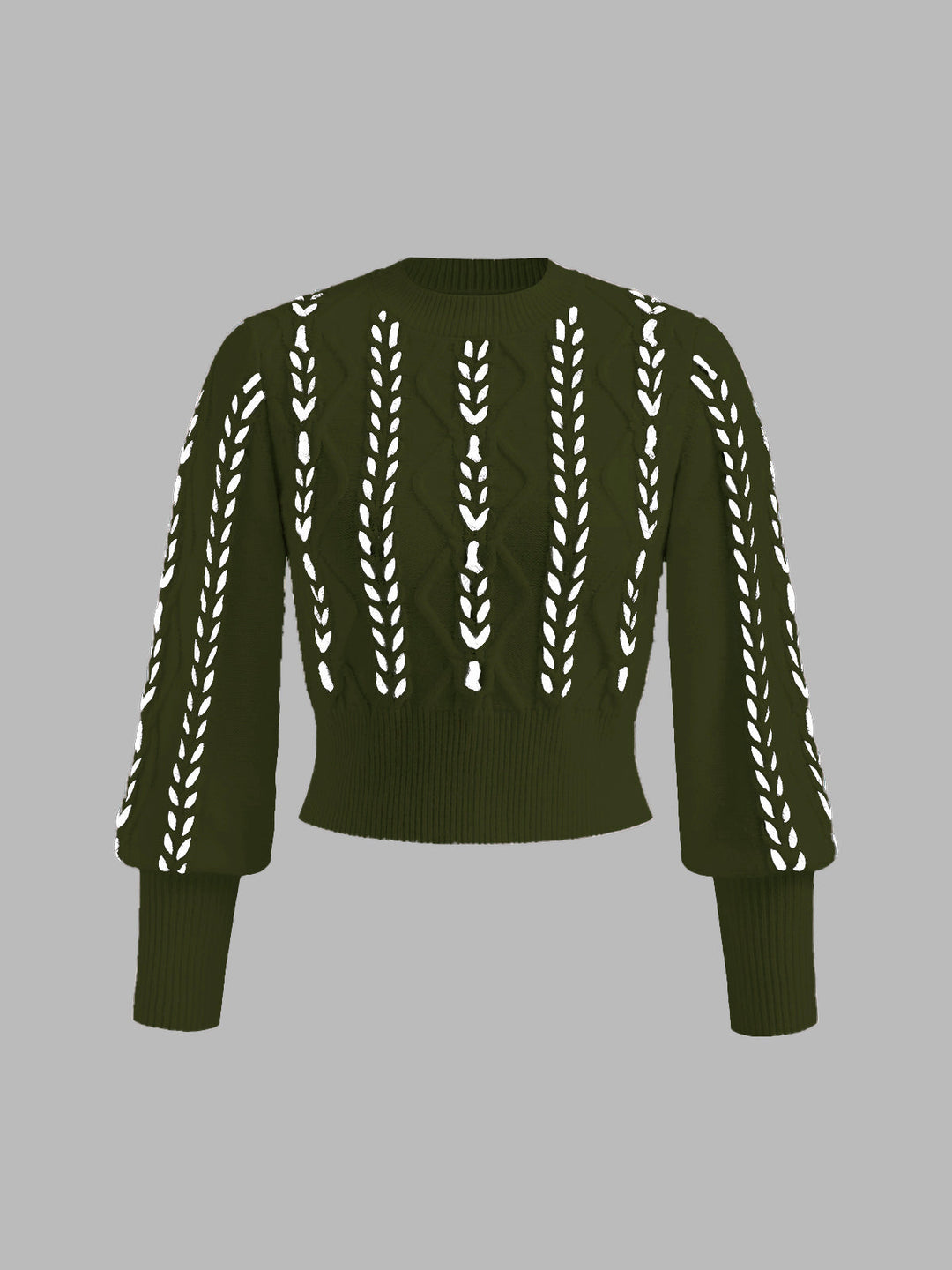 Women's Wool Knit Sweater Long Sleeve Crewneck Pullover Top