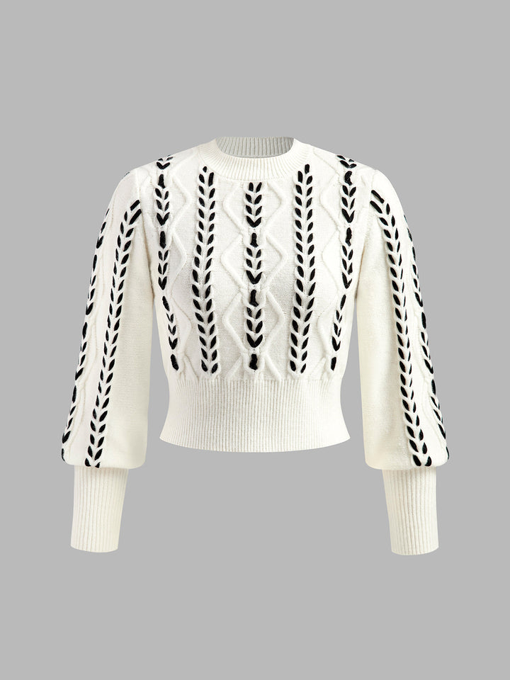 Women's Wool Knit Sweater Long Sleeve Crewneck Pullover Top