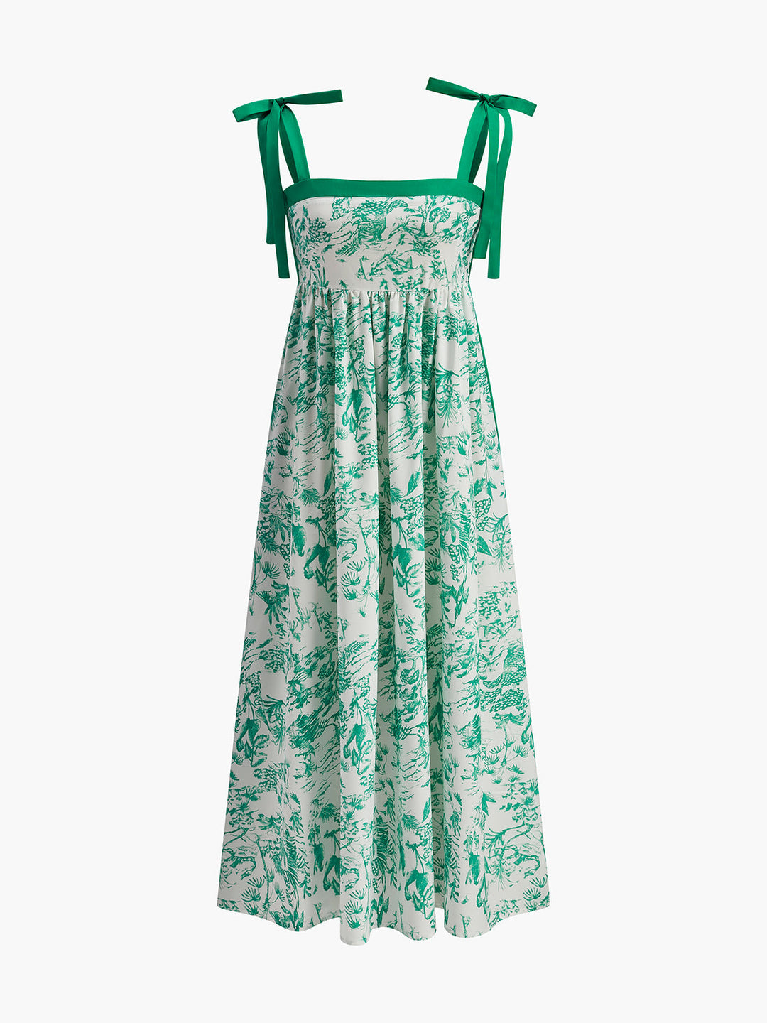 Robe midi sans manches pour femme en lin, à imprimé floral et bretelles à nouer