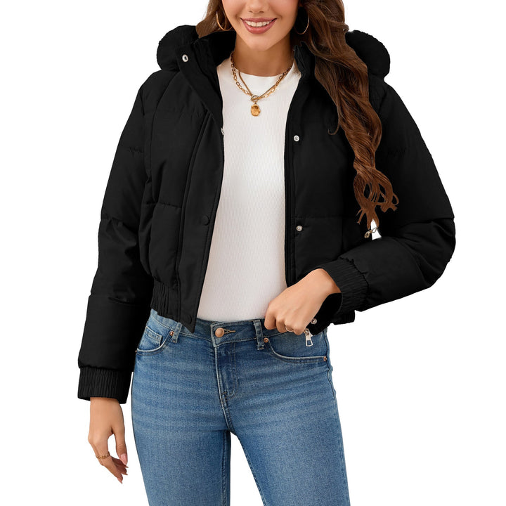 Women’s Fleece-Lined Quilted Puffer Jacket with Fur Hood